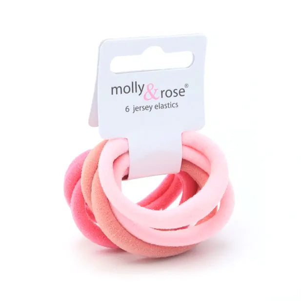 Pink Shades Jersey Endless Snag Free Hair Bobbles (Pack of 6) - Anilas UK
