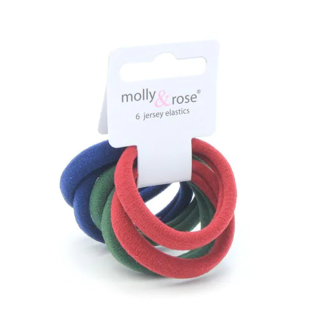 Dark School Colour Jersey Endless Snag Free Hair Bobbles (Pack of 6) - Anilas UK