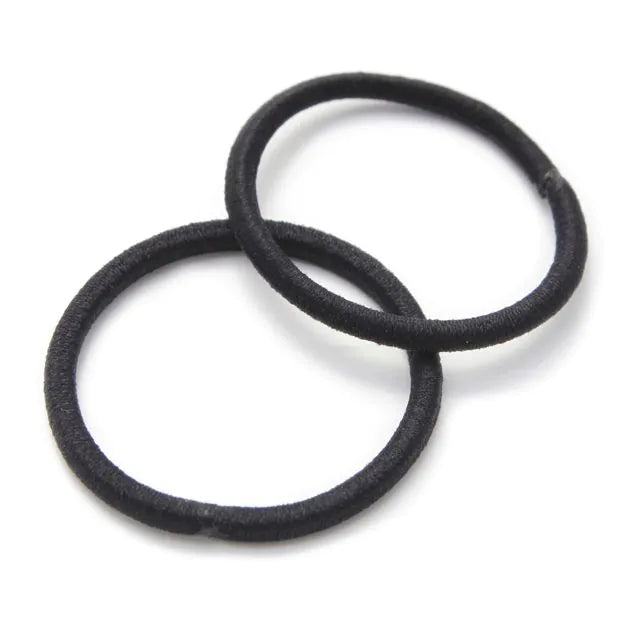 Mini hair elastic bands - Black - Pack Of 100 - 2mm Thick - Anilas UK