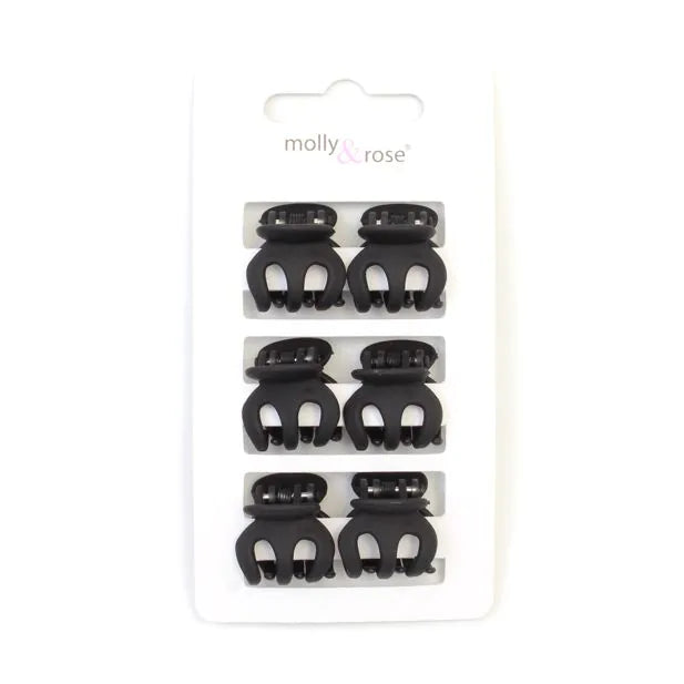 Card of 6 Matt Black mini clamps 2cm - Anilas UK