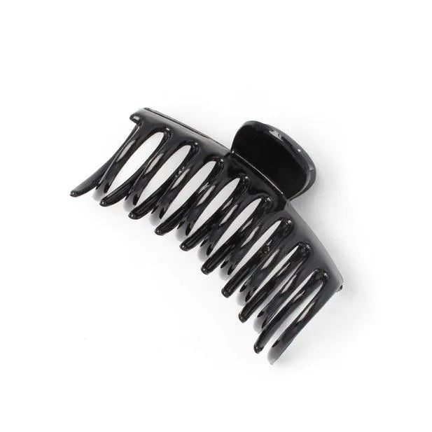 Girls Black Claw Hairclip 9 cm, Plastic with Metal Hinge - Anilas UK