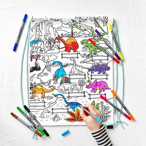 Eat Sleep Doodle's Dinosaur Colour in Backpack - Anilas UK