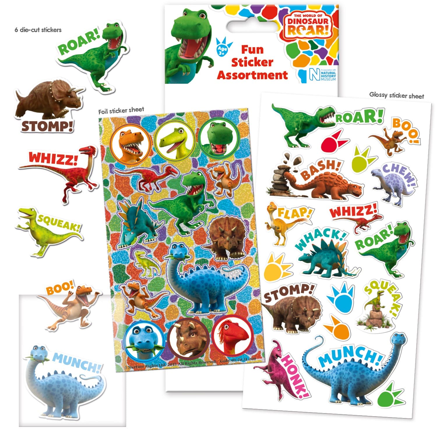 Dinosaurs Roar! Sticker Assortment - Anilas UK