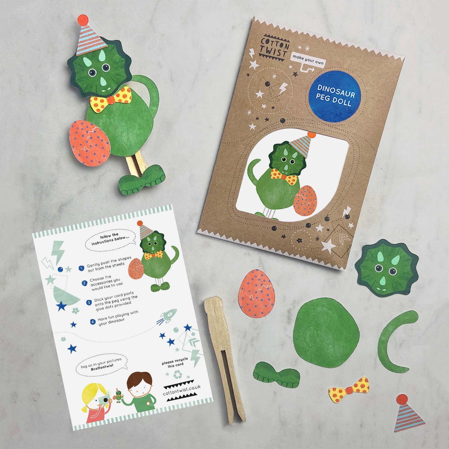 Make Your Own Dinosaur Peg Doll - Anilas UK