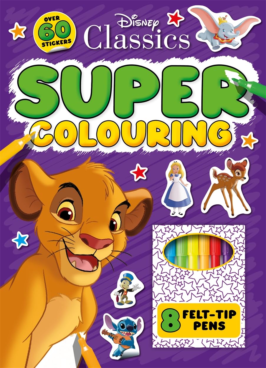 Disney Classics: Super Colouring Book (including 8 felt-tip pens) - Anilas UK