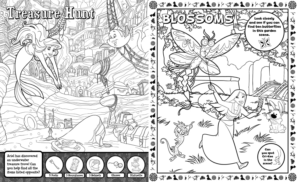 Disney Princess: Search & Find Colouring Book - Anilas UK
