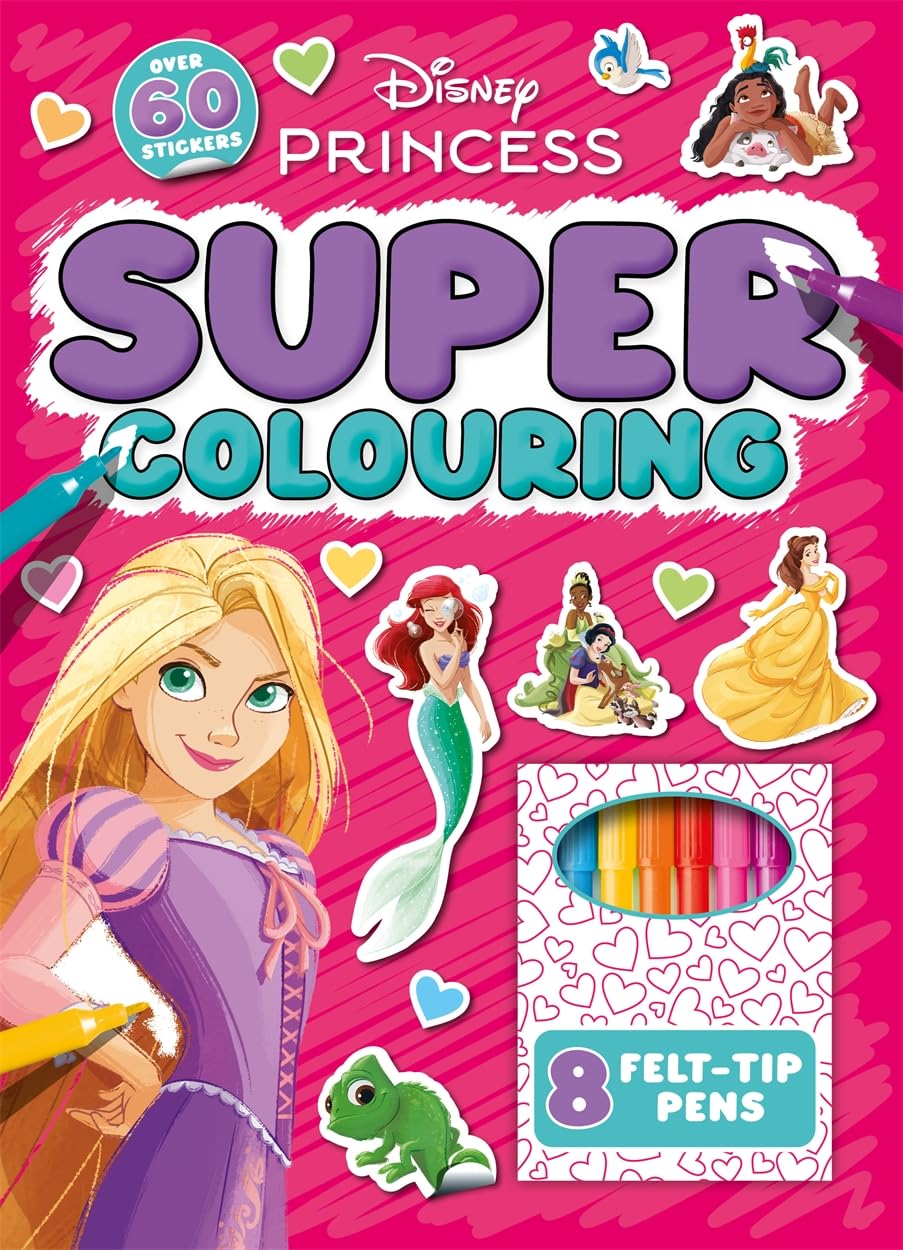 Disney Princess: Super Colouring Book (including 8 felt-tip pens) - Anilas UK