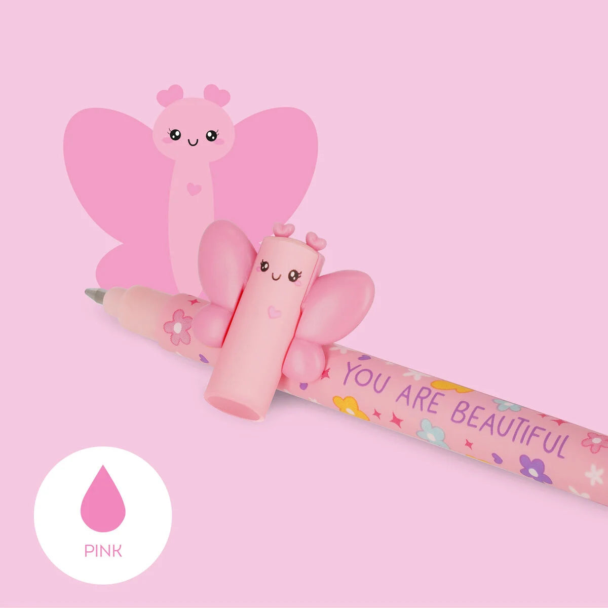 Legami Erasable Gel Pen Butterfly - Pink Ink - Anilas UK