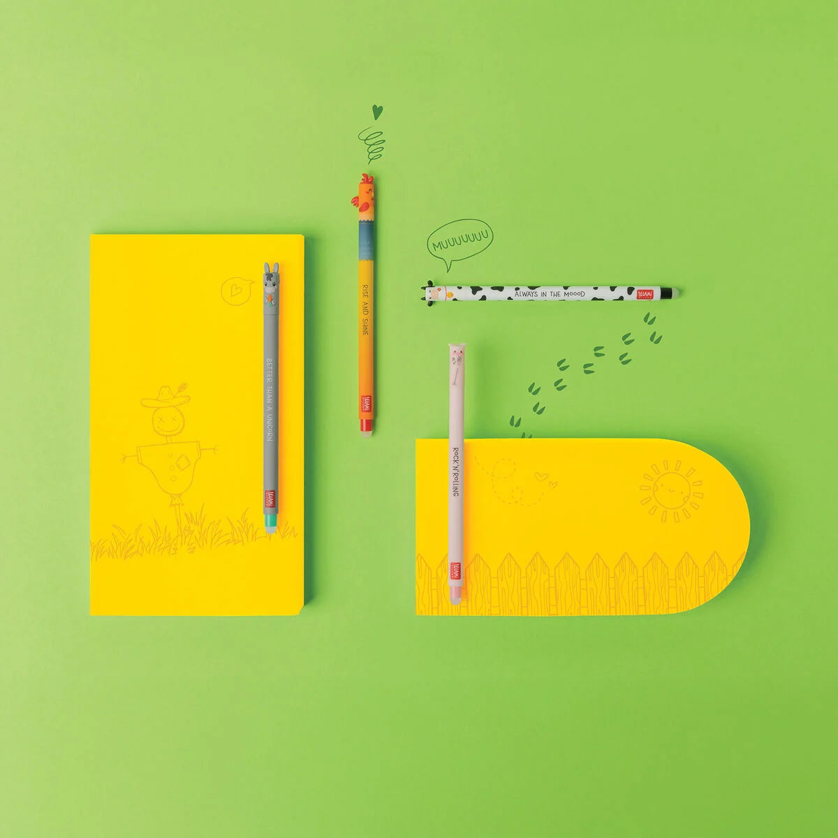 Set of 4 Erasable Gel Pens - Farm Sweet Farm - Anilas UK