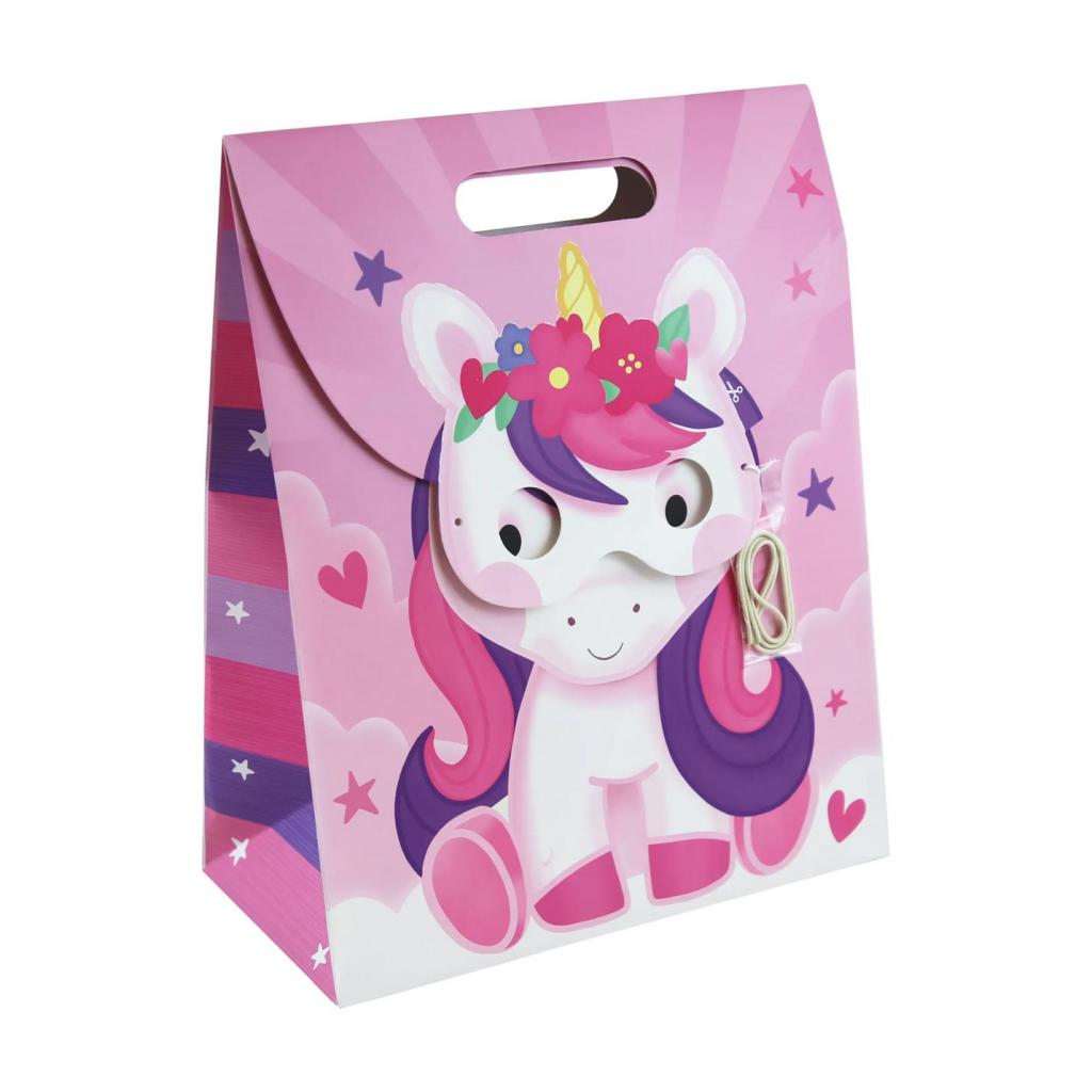 Unicorn Mask Gift Paper Bag  - Bag with Paper Mask included. - Anilas UK
