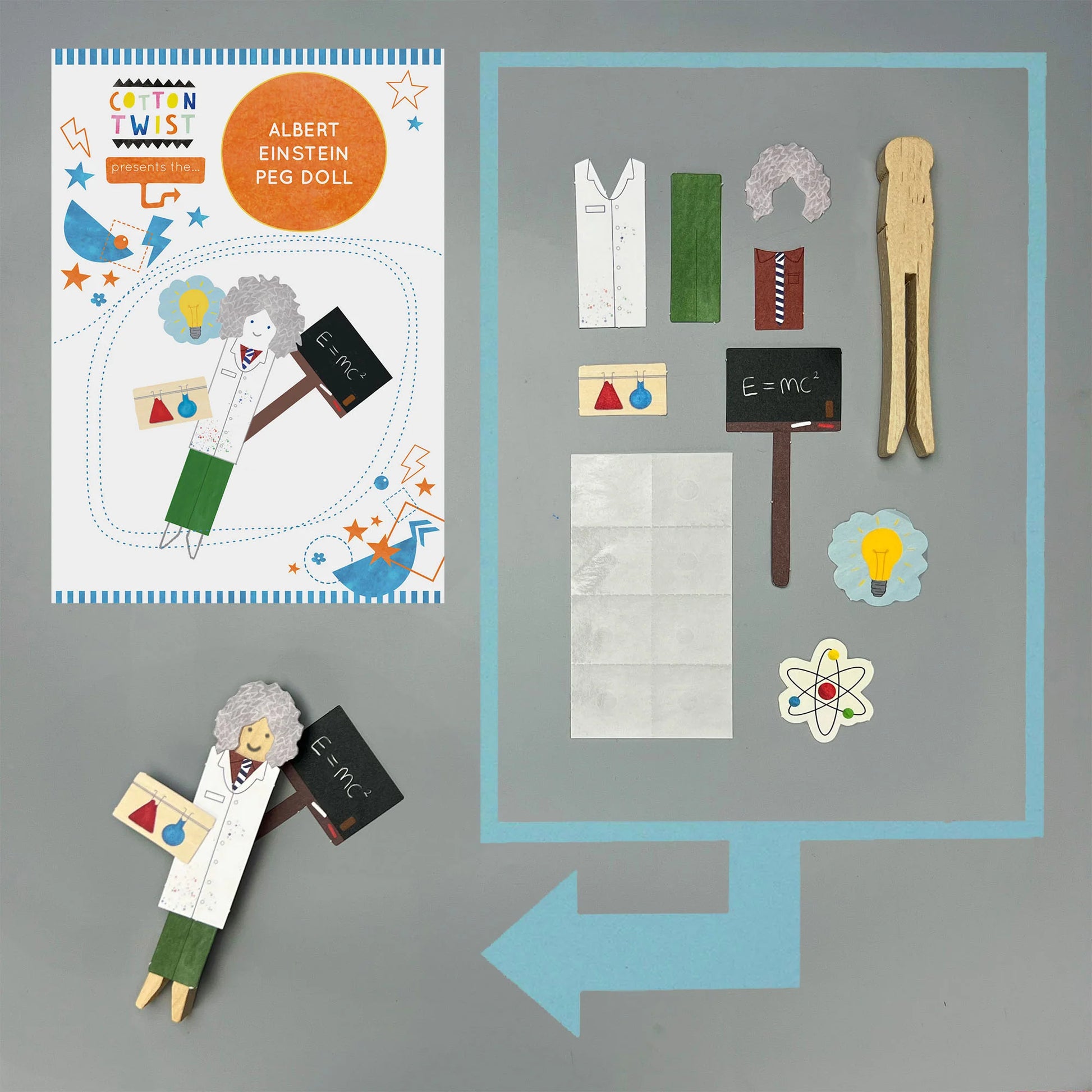 Make Your Own Albert Einstein Peg Doll - Anilas UK