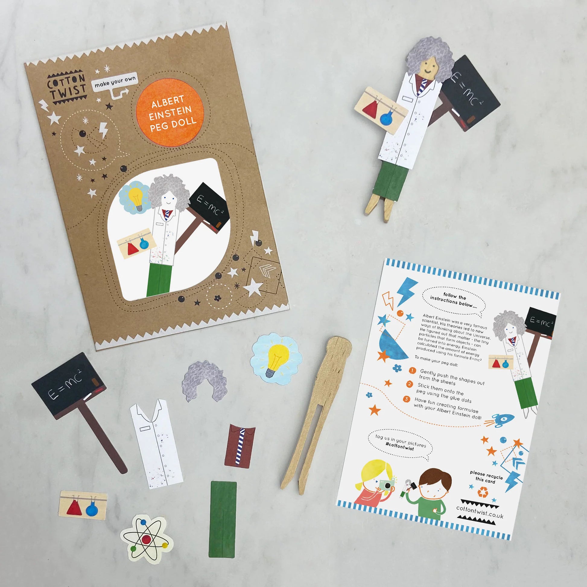 Make Your Own Albert Einstein Peg Doll - Anilas UK