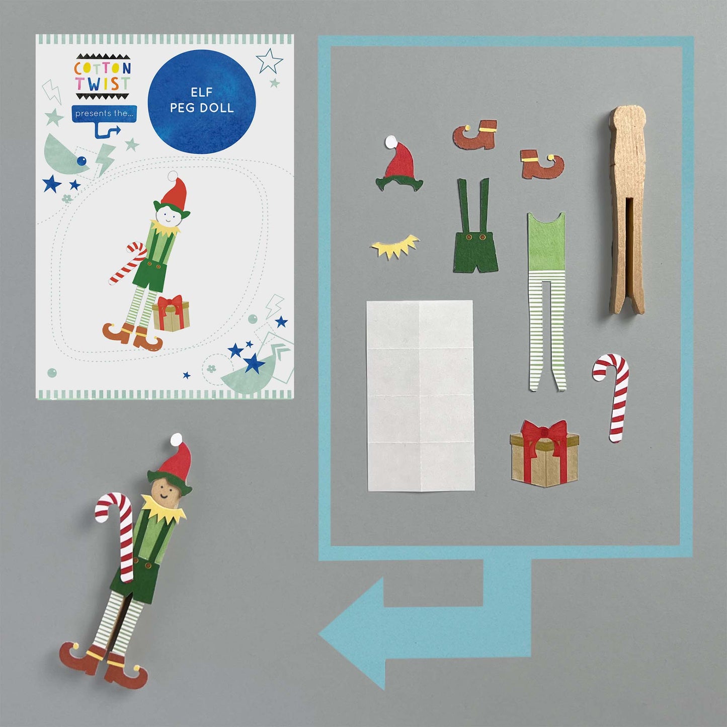 Make Your Own Elf Peg Doll - Anilas UK