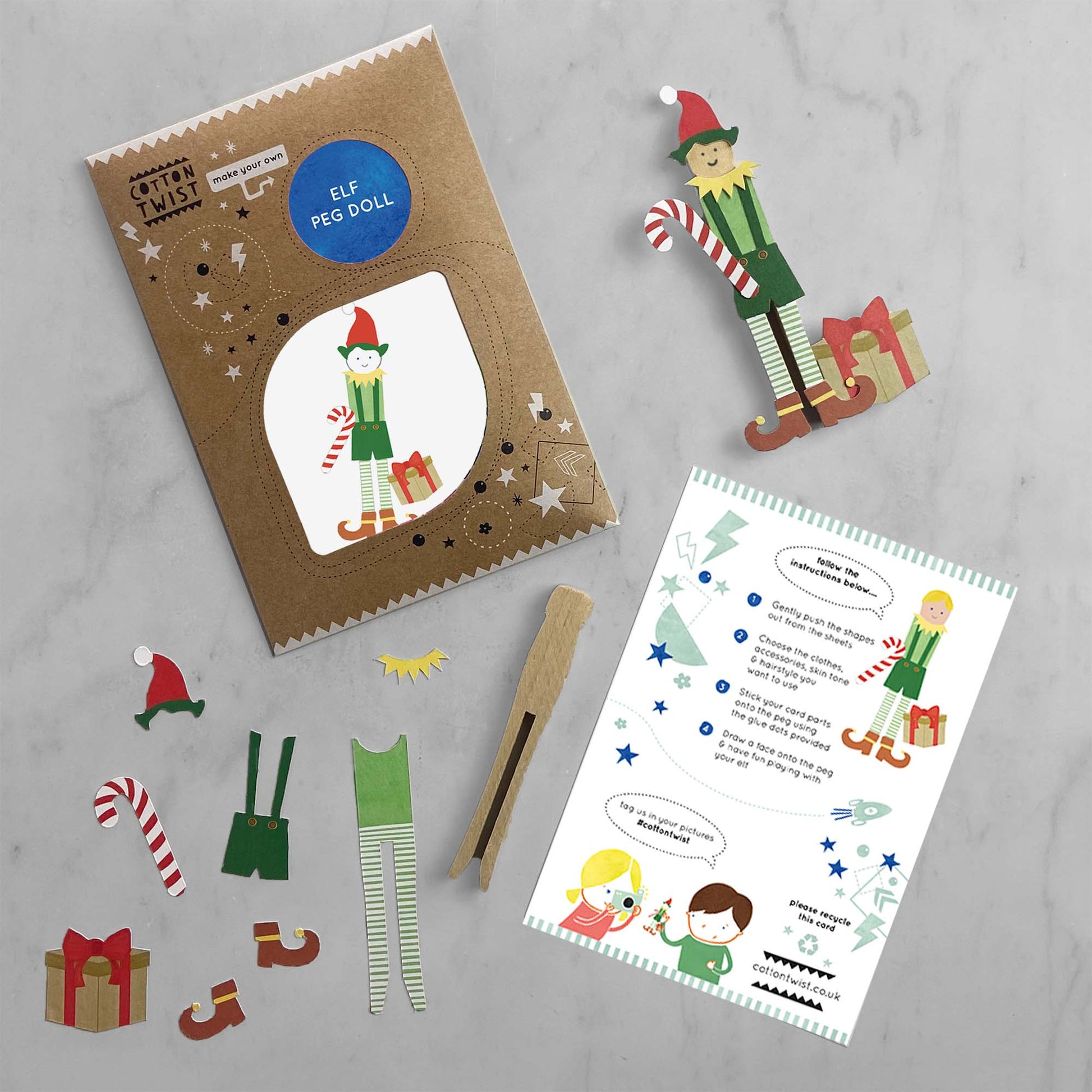 Make Your Own Elf Peg Doll - Anilas UK