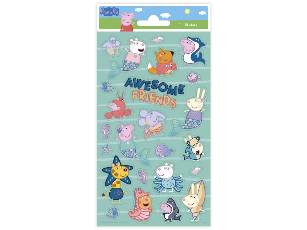 Peppa Pig Glitter Stickers Pack 10 x 20cm - Anilas UK