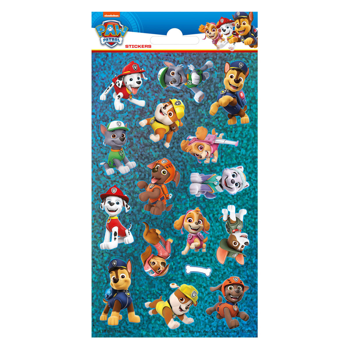 Paw Patrol Blue background Stickers Pack 10 x 20cm - Anilas UK