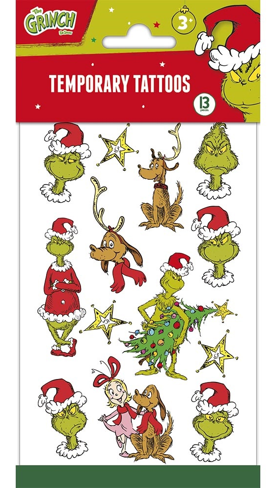 The Grinch Children's Temporary Tattoos - Anilas UK