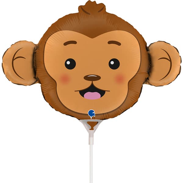 Monkey Head Air Fill Foil Mini Shape Balloon 36cm - Anilas UK
