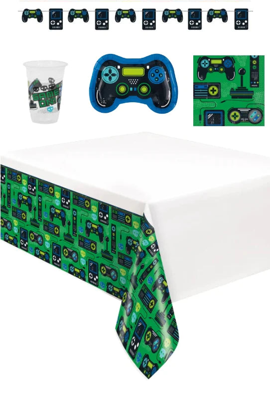 Complete Gamer Themed Party Pack for 8 people Including Tableware and Favours - Anilas UK