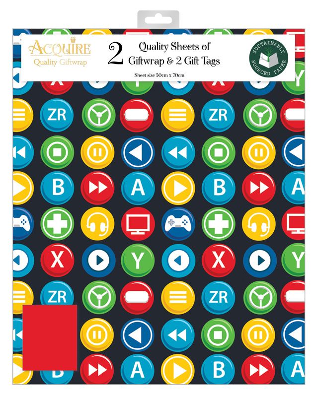 Gamer wrapping paper and gift tags - Anilas UK