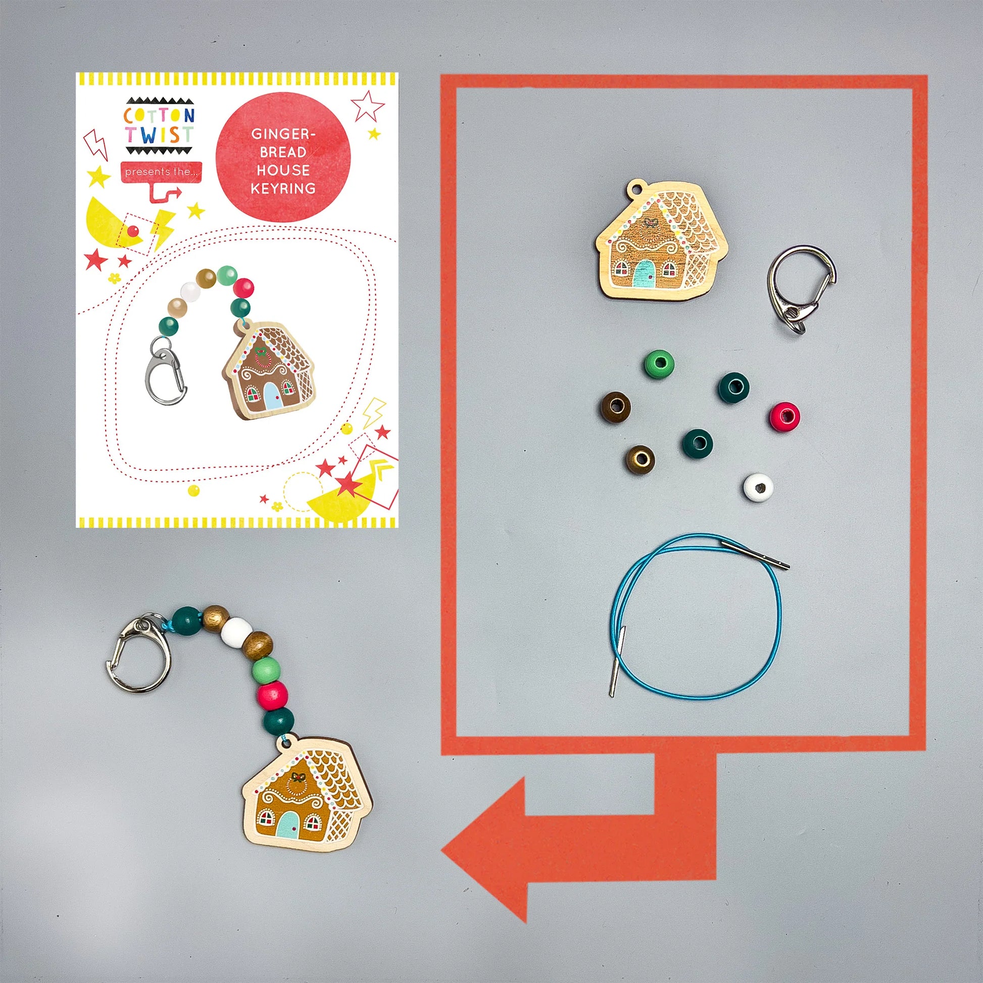 Make Your Own Gingerbread House Keyring - Anilas UK