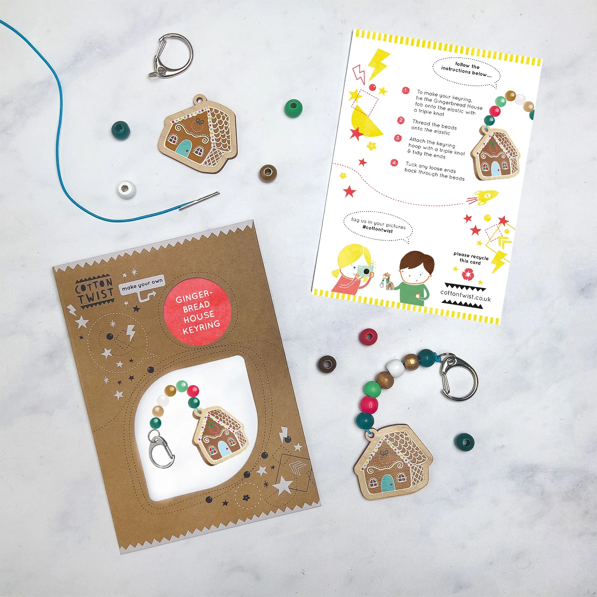 Make Your Own Gingerbread House Keyring - Anilas UK