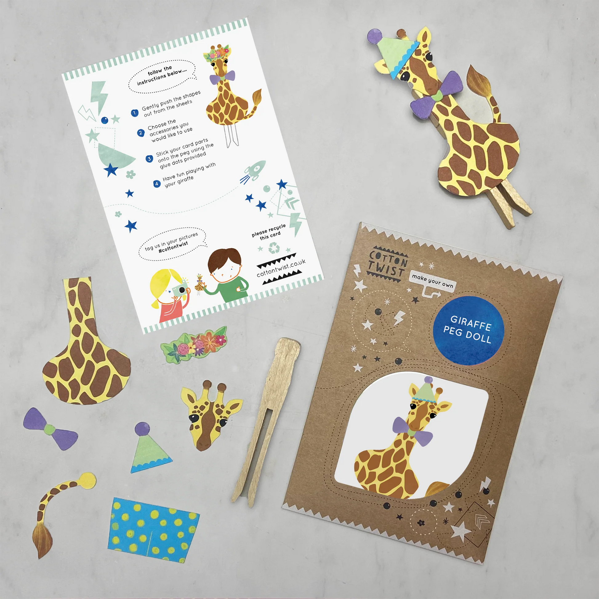 Make Your Own Giraffe Peg Doll - Anilas UK