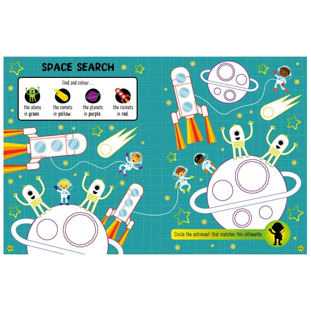 Glow in the Dark Space Activity Book - Anilas UK