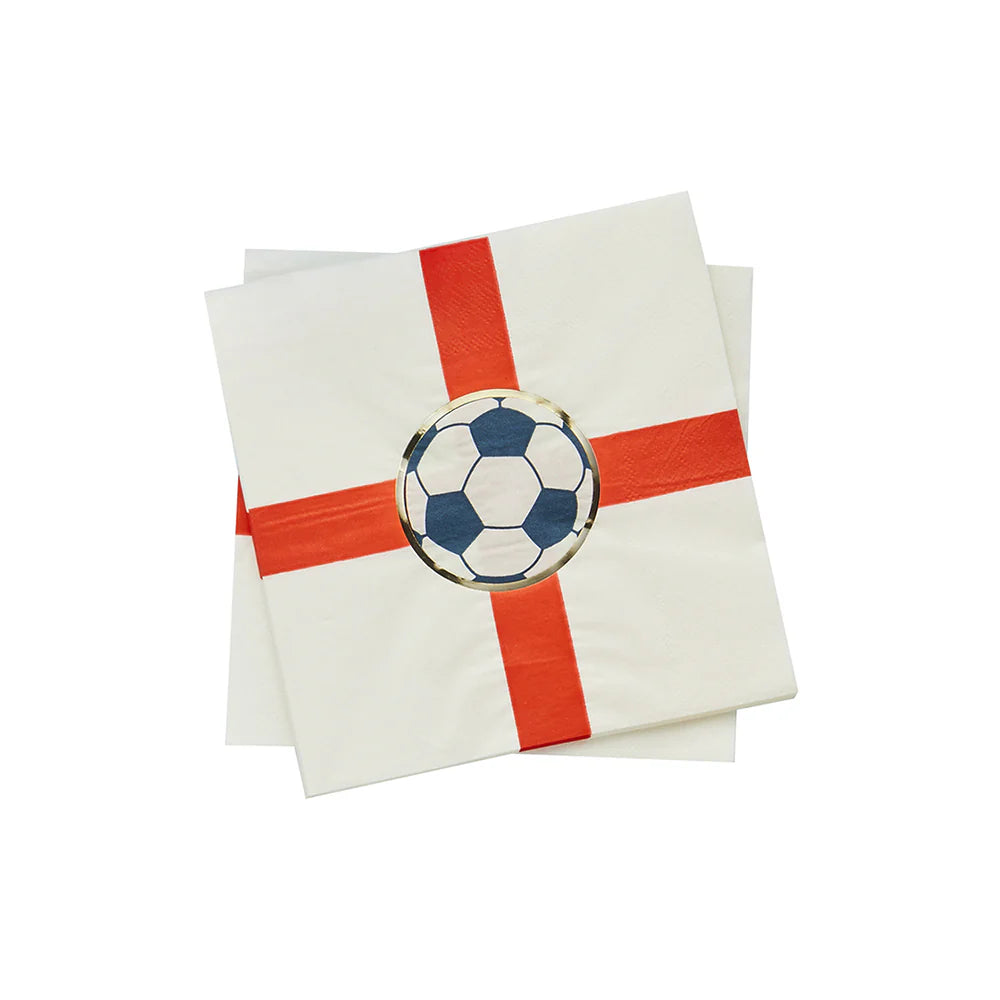 Come On England Football Paper Napkins (Pack of 16) - Anilas UK