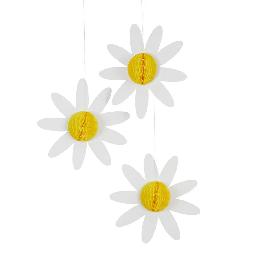 Daisy Honeycomb Decorations (Pack of 3) - Anilas UK