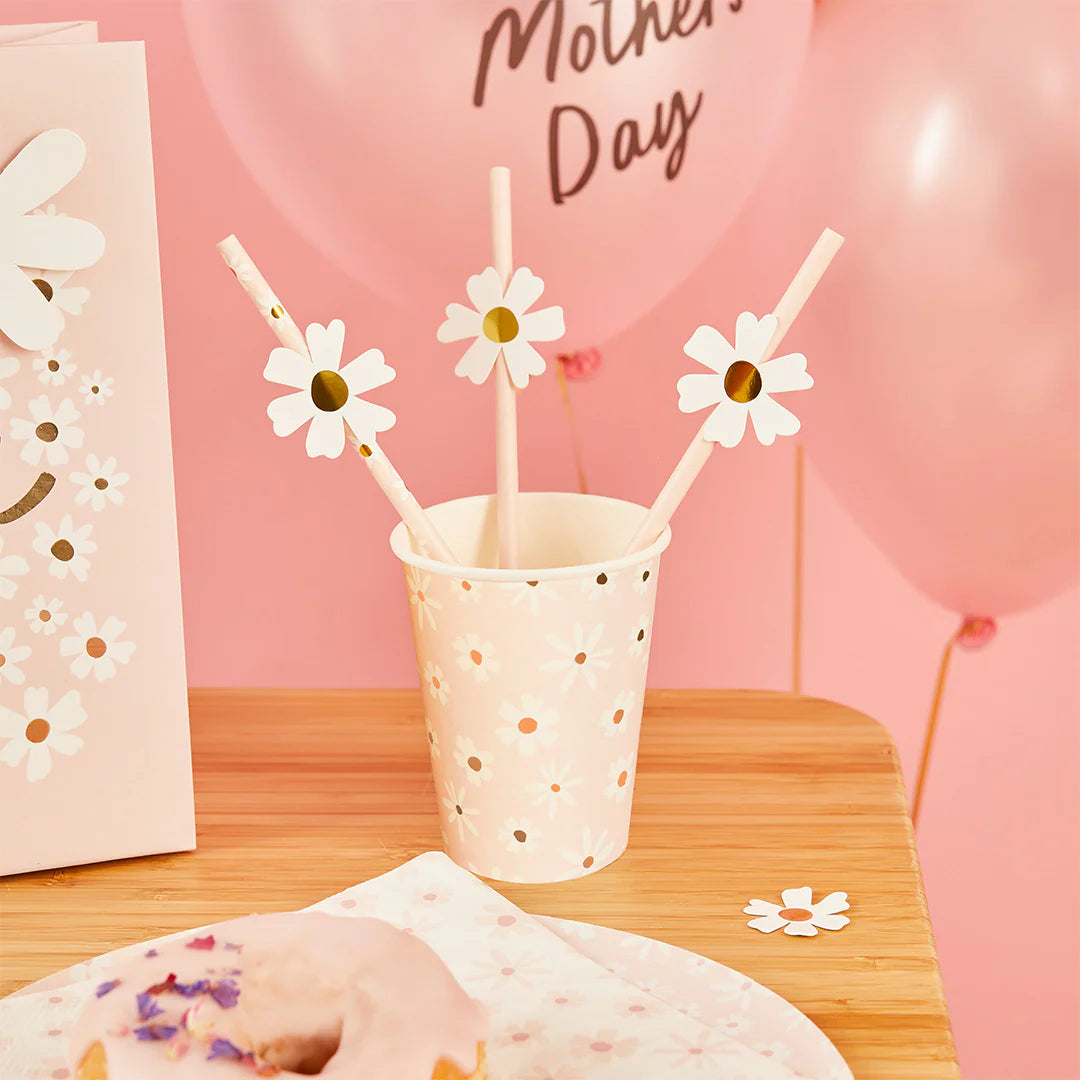 Daisy Paper Straws (Pack of 16) - Anilas UK