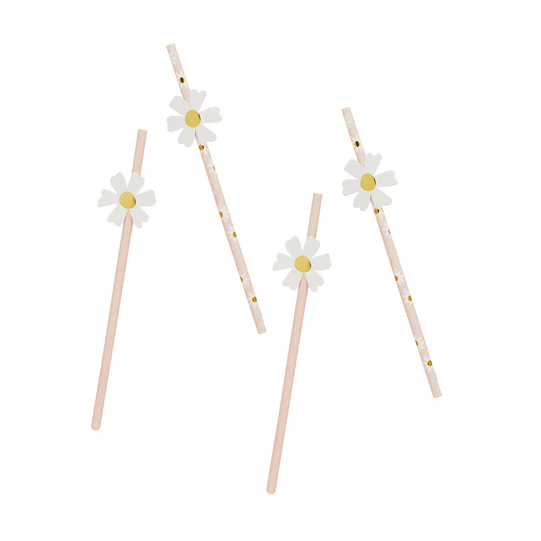 Daisy Paper Straws (Pack of 16) - Anilas UK