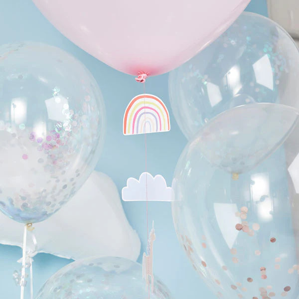 Enchanted Unicorn and Rainbow Hanging Party Decorations - 5 metres long - Anilas UK