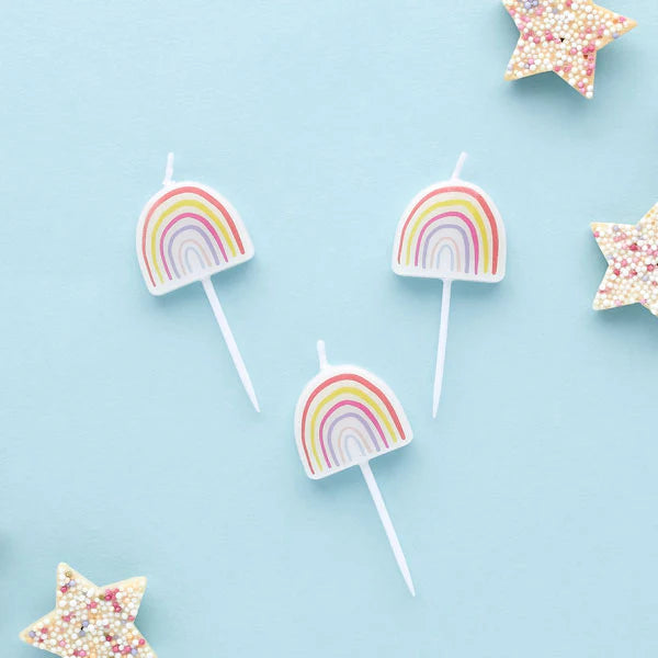 Rainbow Pick Birthday Cake Candles (Pack of 5) - Anilas UK