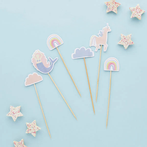 Rainbow & Unicorn Birthday Cake Decoration Topper Set - Anilas UK