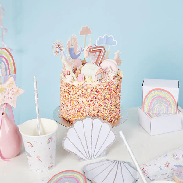 Rainbow & Unicorn Birthday Cake Decoration Topper Set - Anilas UK