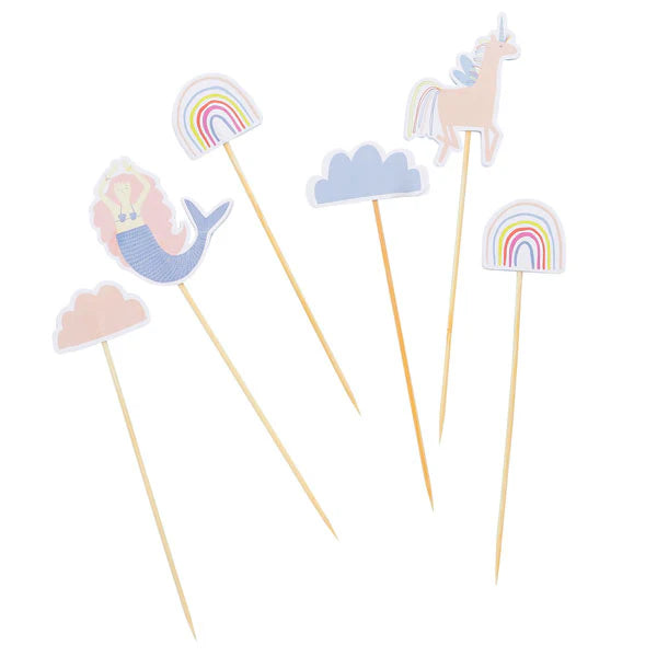 Rainbow & Unicorn Birthday Cake Decoration Topper Set - Anilas UK