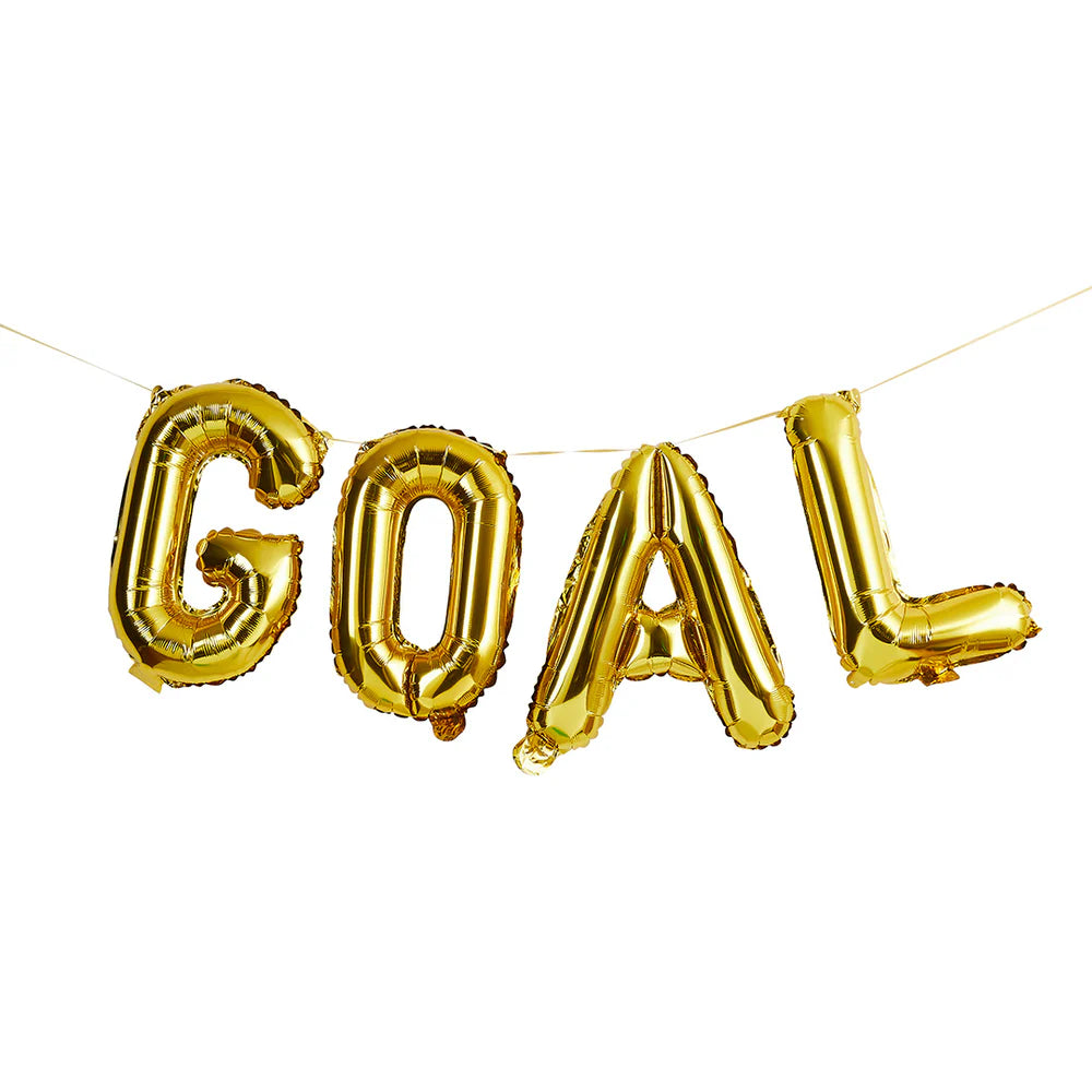 Goal - 16 inch Gold Foil Balloon Party Banner - Anilas UK