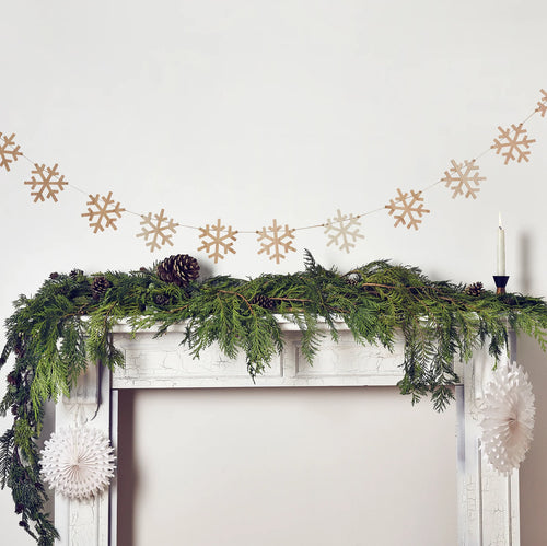 Wooden Snowflake Garland Banner - Anilas UK