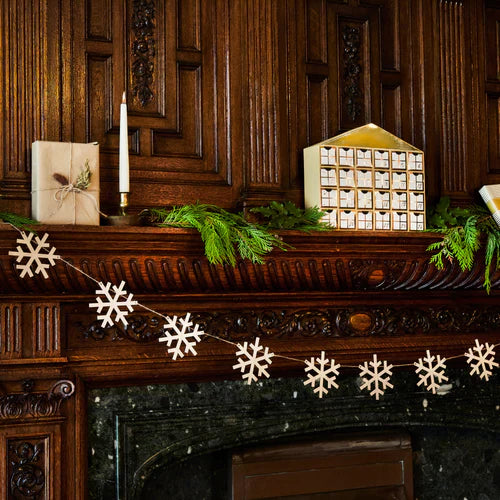 Christmas Wooden Snowflake Garland Banner - Anilas UK