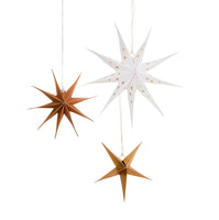 
              White, Gold & Kraft Hanging Star Set 3 Pack - Anilas UK
            