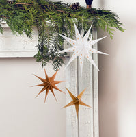 
              White, Gold & Kraft Hanging Star Set 3 Pack - Anilas UK
            