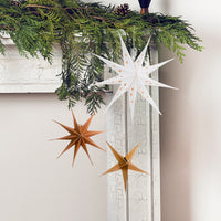 White, Gold & Kraft Hanging Star Set 3 Pack - Anilas UK