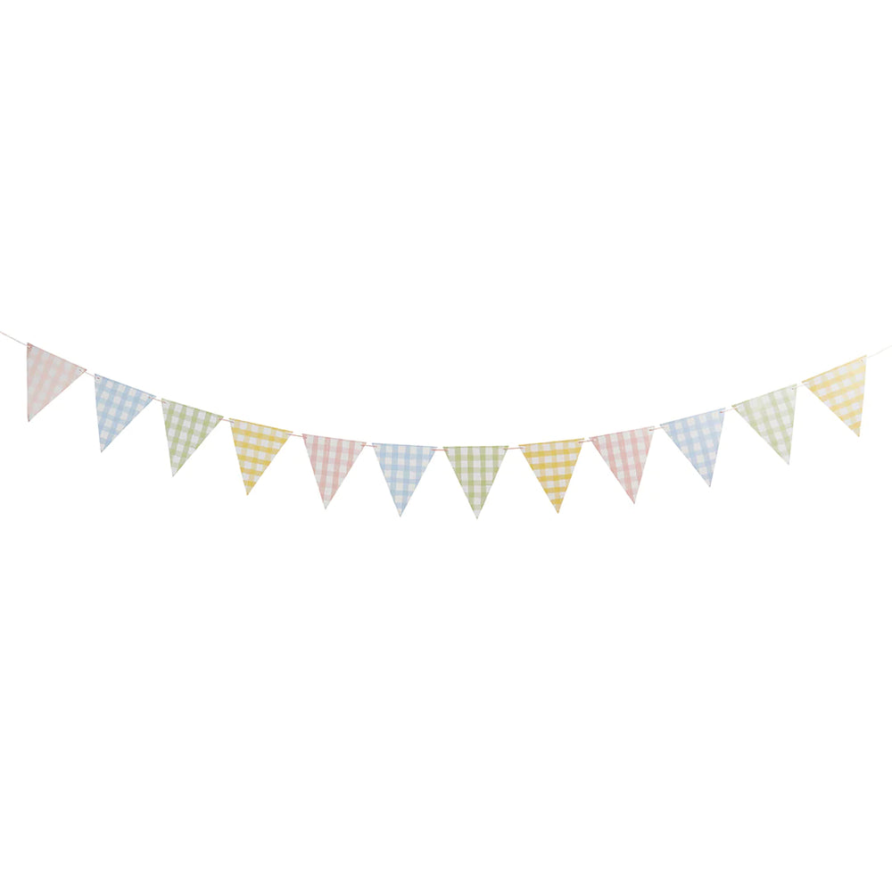 Gingham Paper Bunting 2.5M - Anilas UK