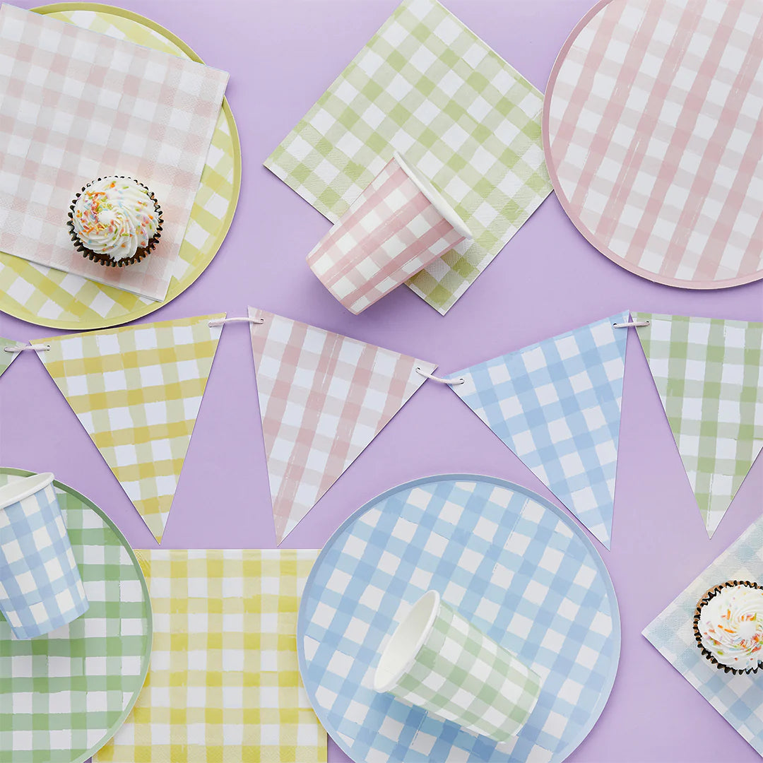 Gingham Paper Bunting 2.5M - Anilas UK