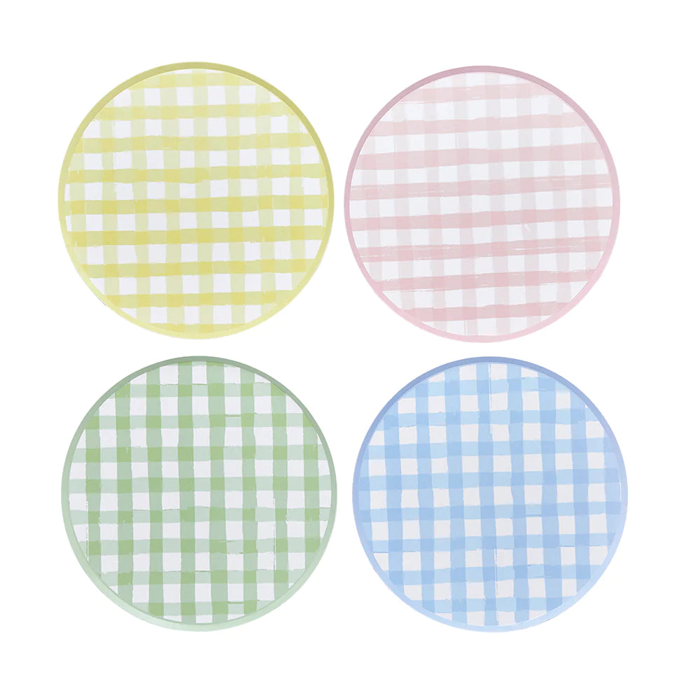 Gingham Paper Plates (Pack of 8) - Anilas UK