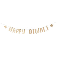 Gold Happy Diwali Banner - Anilas UK