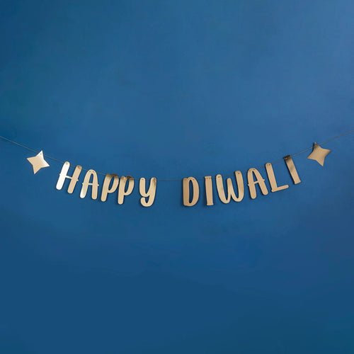 Gold Happy Diwali Banner - Anilas UK