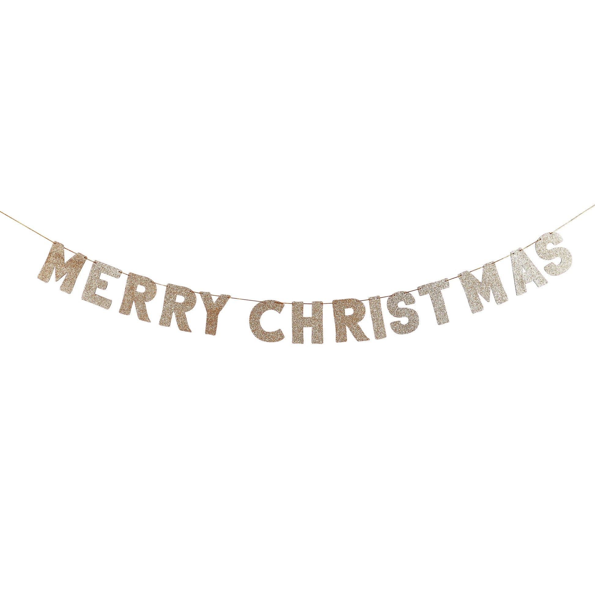 Merry Christmas Wooden Glitter Covered Banner - Anilas UK