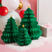 
              Green Honeycomb Christmas Trees 3 Pack - Anilas UK
            